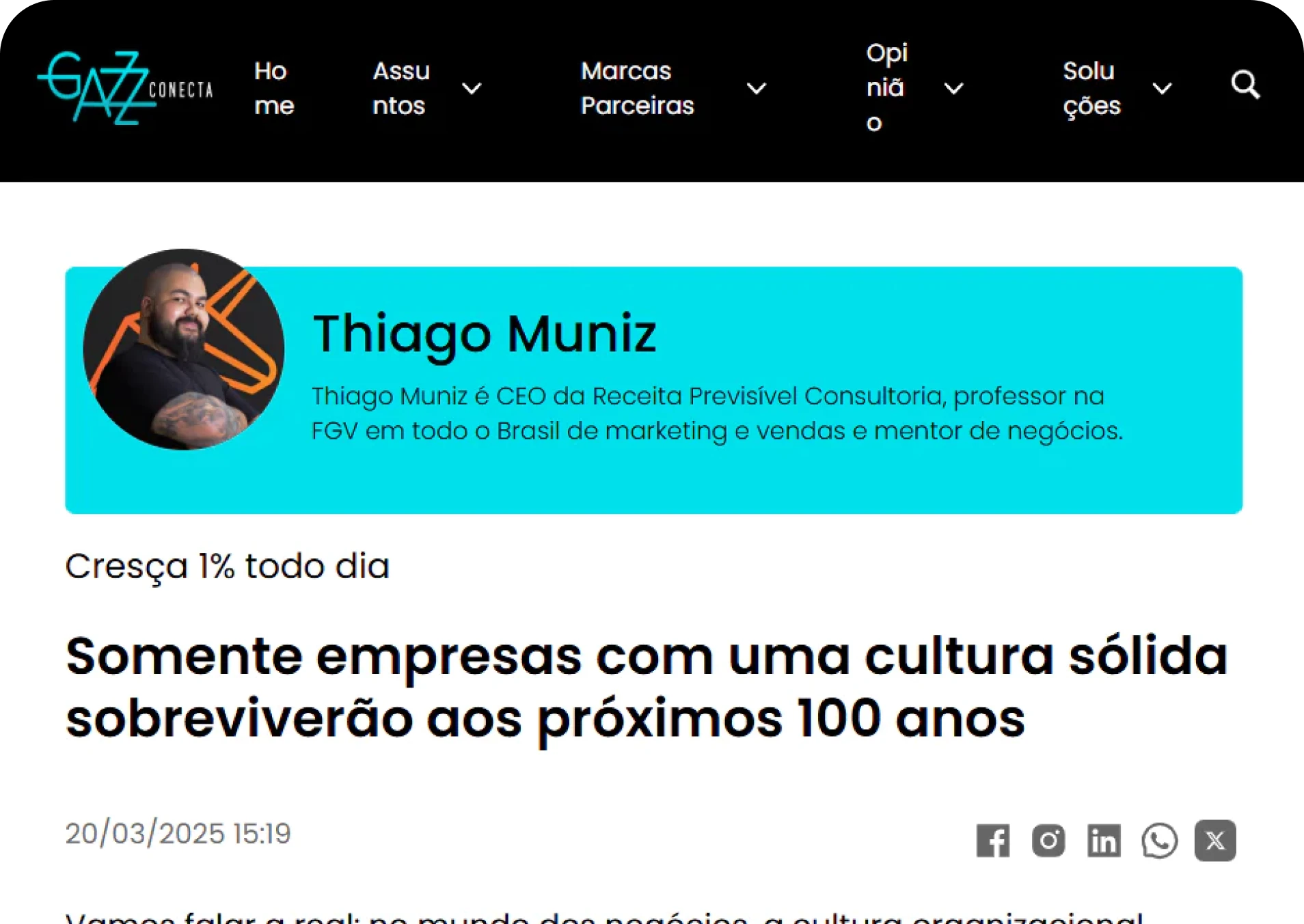 GazzConecta — Somente empresas com uma cultura sólida sobreviverão aos próximos 100 anos